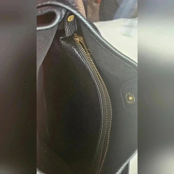 Antik Kraft 100% Vegan Pebbled Leather Black Hobo  Purse Bag Brass Hardware. - Picture 8 of 9